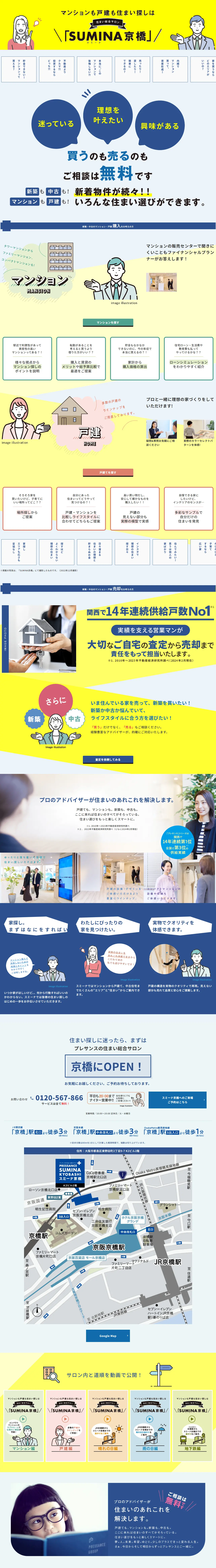 SUMINA Kyobashi LP design (architecture / Shades of blue / Stylish type) PC version