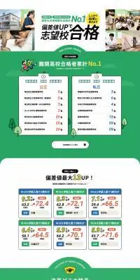 京都洛英進学ゼミナールのLPデザイン（学校・塾・通信講座／グリーン系／信頼・安心系）PC版
