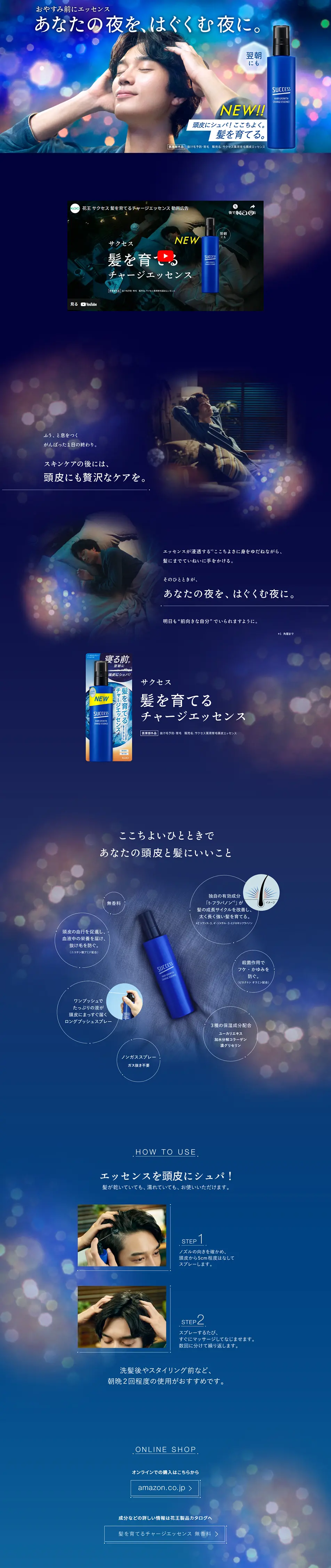 Success Hair-Nourishing Charge Essence LP design (Skincare, Bodycare, Haircare / Shades of blue / Refined style) PC version