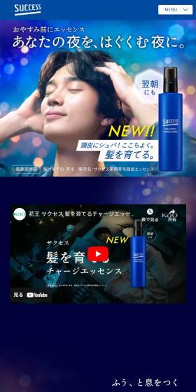 Success Hair-Nourishing Charge Essence LP design (Skincare, Bodycare, Haircare / Shades of blue / Refined style) Mobile version