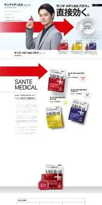 サンテメディカルのLPデザイン（応急手当・保護用品／レッド系／信頼・安心系）PC版