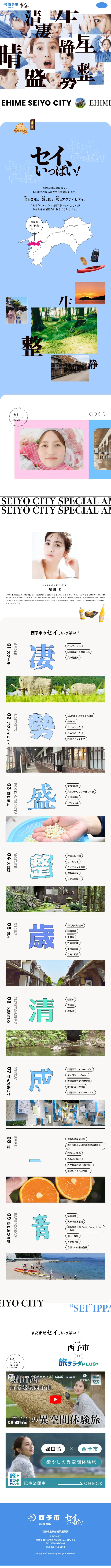 セイ、いっぱい！西予市のLPデザイン（イベント・キャンペーン・体験／ブルー系／力強い系）スマホ版