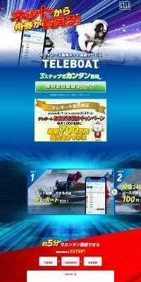 テレボートの魅力のLPデザイン（デザイン・アプリ・システム／ブルー系／にぎやか系）PC版