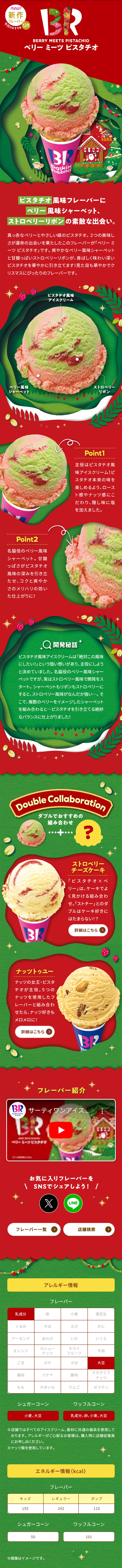 Berry Meets Pistachio LP design (Western confectionery / Red tones / Lively type)