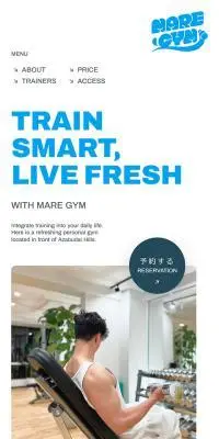 MARE GYMのLPデザイン（企業・会社・お店／ホワイト系／爽やか系）スマホ版