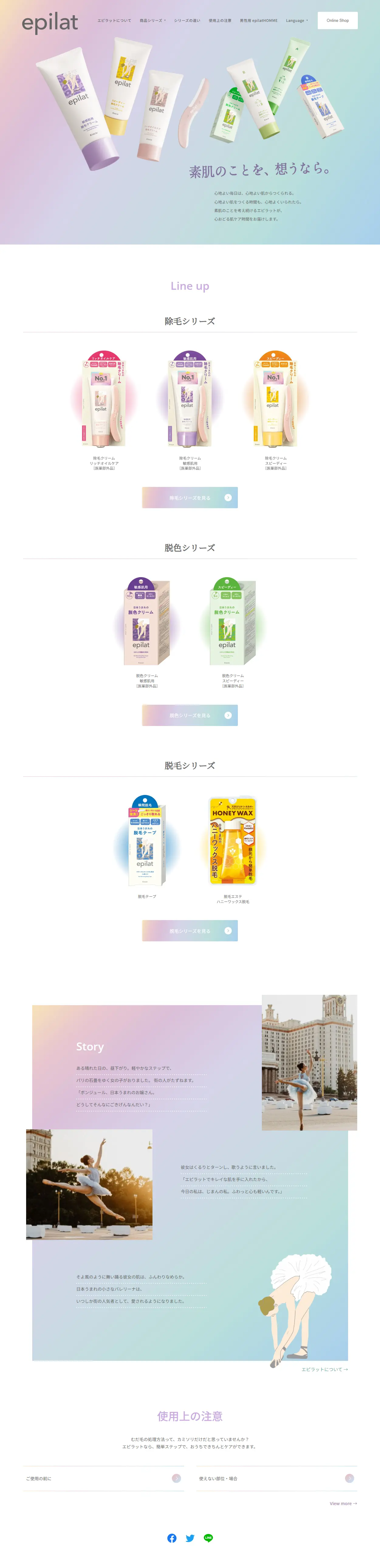 Epilat LP design (Skincare, Bodycare, Haircare / Multi-color type / Simple) PC version