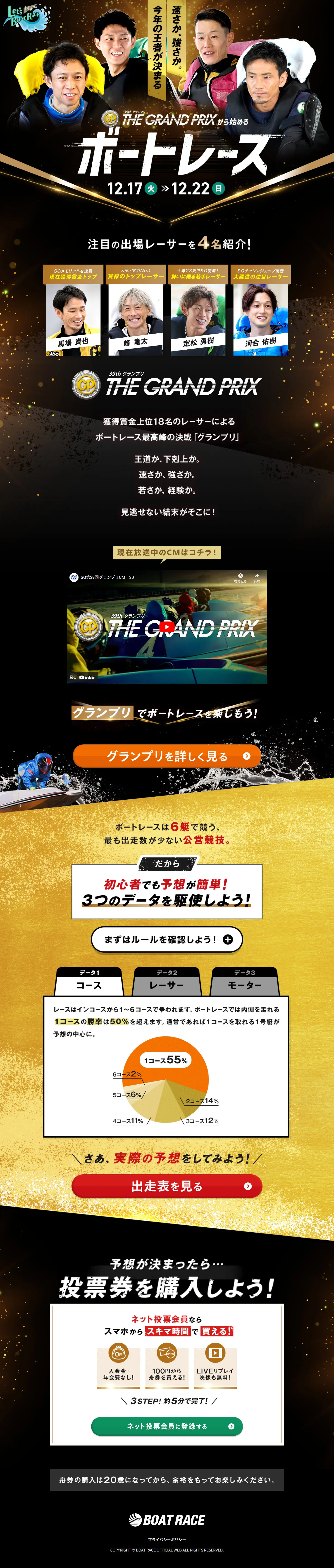Start your boat racing journey with the Grand Prix LP design (Events, Campaigns, Experiences / Gold tones / Cool style) PC version