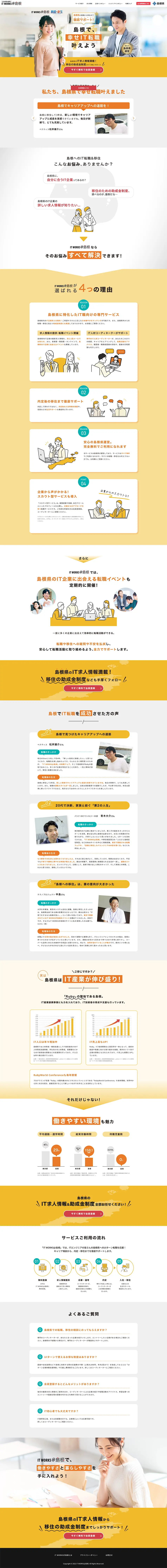 ITWORKS@Shimane LP design (recruitment / Orange tones / Simple) PC version