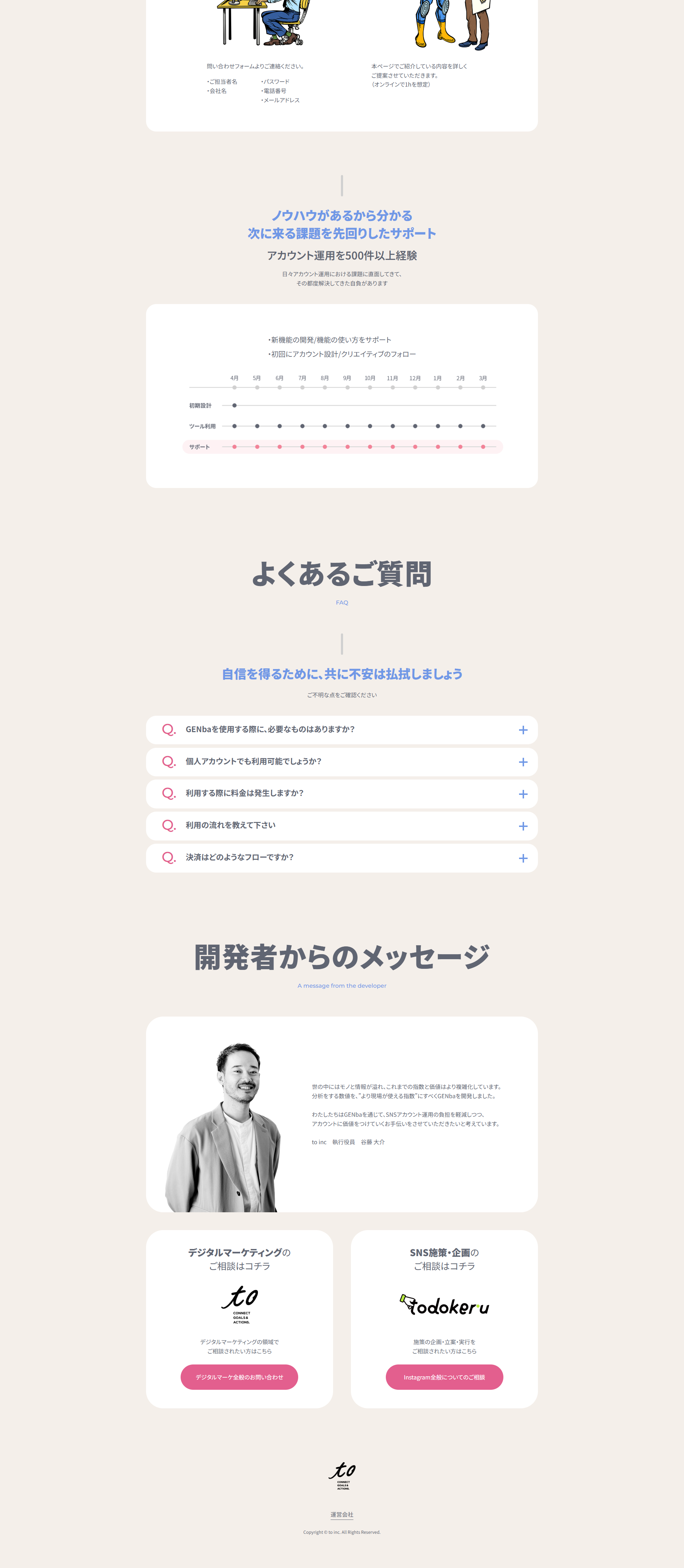 GENbaのLPデザイン（イベント・キャンペーン・体験／ベージュ系／かわいい系）PC版
