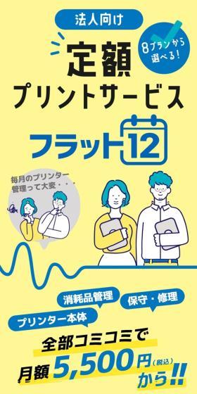 Flat12 [Flat-rate Print Service] LP design (Rental, Contracting, and Outsourcing / yellow / Simple) Mobile version