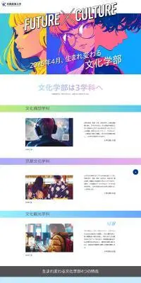 京都産業大学文化学部のLPデザイン（学校・塾・通信講座／カラフル系／かっこいい系）PC版