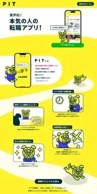 PITのLPデザイン（診断・マッチング・まとめ／イエロー系／マンガ・イラスト系）PC版