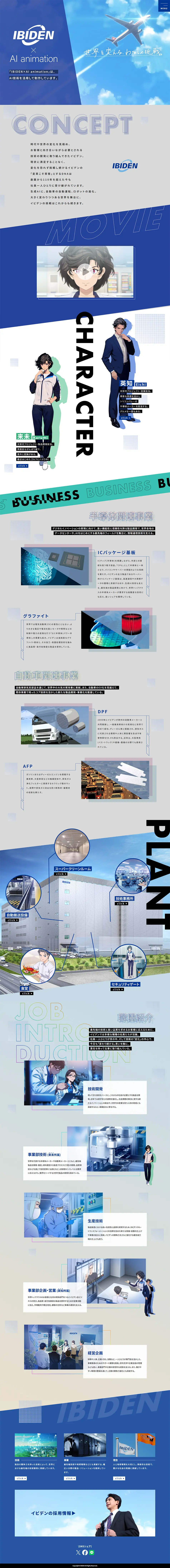 IBIDEN x AIanimation LP design (Businesses, companies, stores / White-based / Simple) PC version