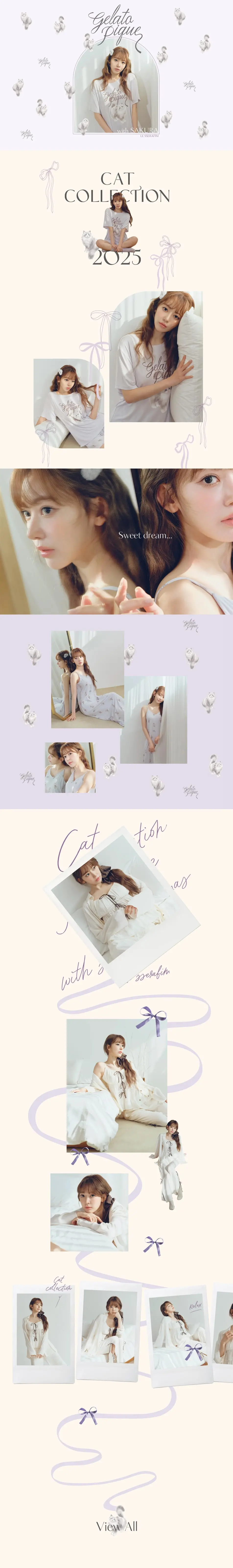 gelatopique CAT COLLECTION with SAKURA LESSERAFIM LP design (Underwear and Nightwear / Beige tones / Cute style) PC version