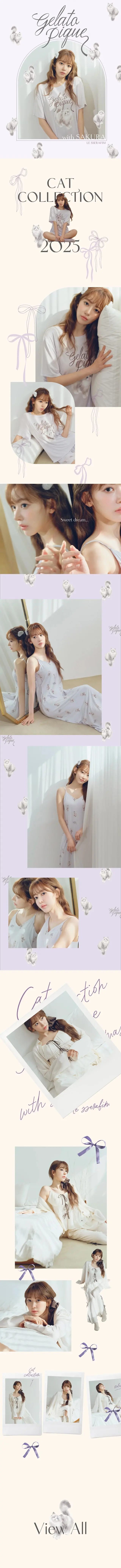 gelatopique CAT COLLECTION with SAKURA LESSERAFIM LP design (Underwear and Nightwear / Beige tones / Cute style) Mobile version