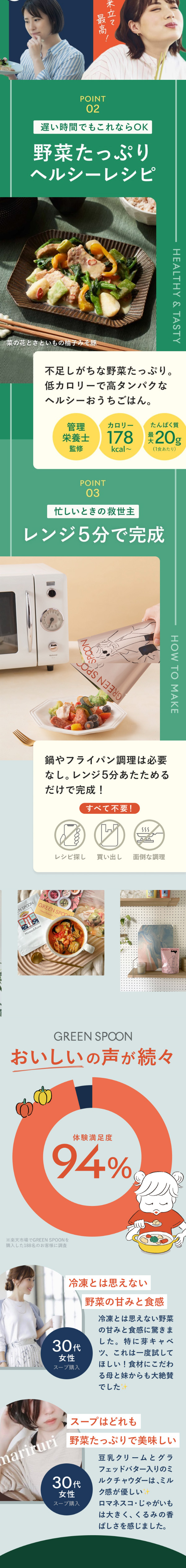 GREEN SPOONのLPデザイン（レトルト・インスタント／オレンジ（橙色）系／かわいい系）
