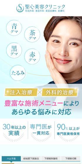 目のクマ・たるみ治療のLPデザイン（エステ・脱毛・増毛・整形／ブルー系／シンプル系）スマホ版