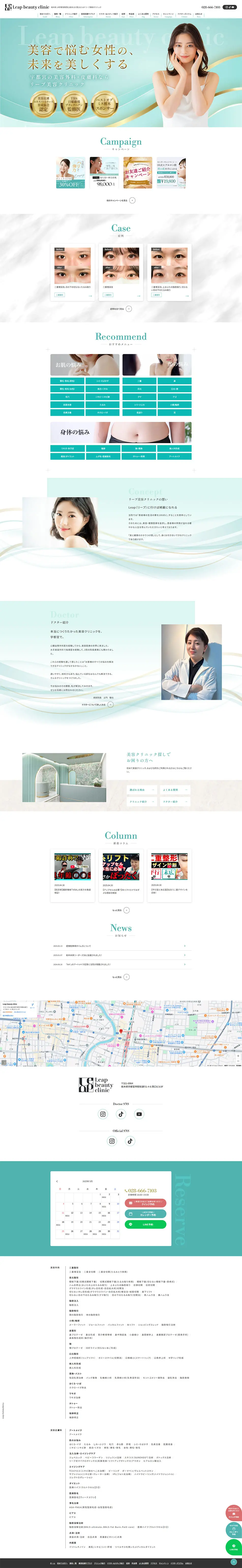 Leap Beauty Clinic LP design (este / Green tones / Refined style) PC version
