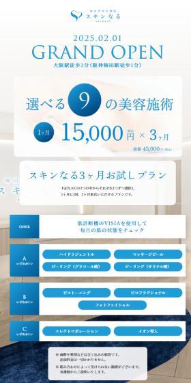 SkinNaru 3-month Trial Plan LP design (este / Shades of blue / Simple) Mobile version