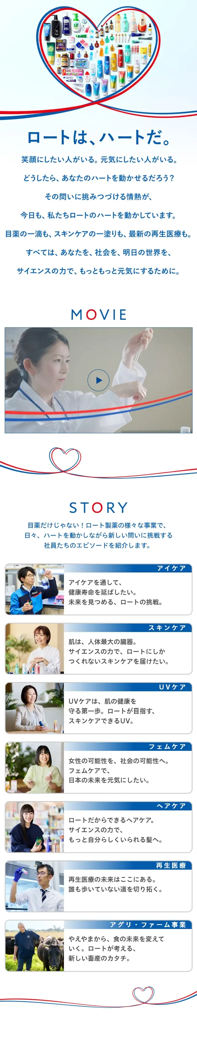 ロートは、ハートだ。のLPデザイン（企業・会社・お店／ブルー系／シンプル系）スマホ版