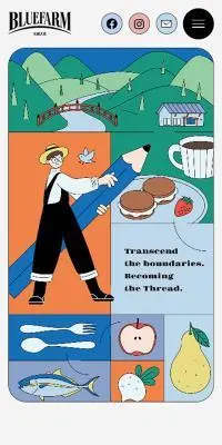 BLUEFARMのLPデザイン（企業・会社・お店／ブルー系／マンガ・イラスト系）スマホ版