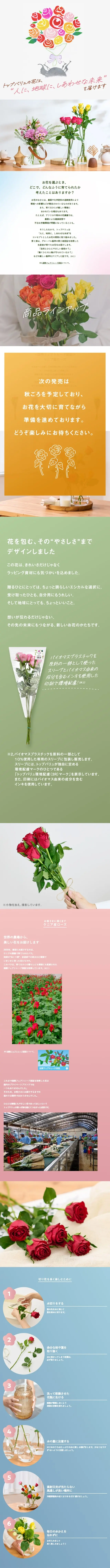 トップバリュ　切り花のLPデザイン（花・観葉植物・造花／ピンク系／シンプル系）スマホ版