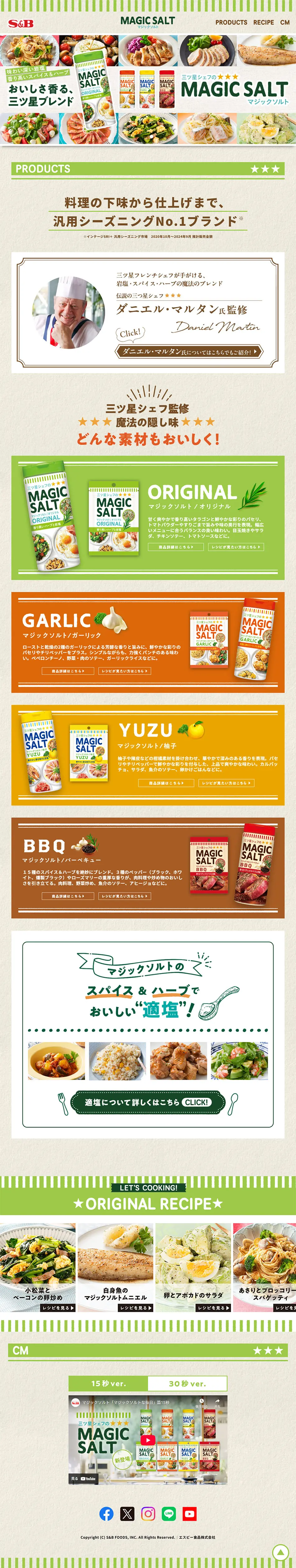 マジックソルトのLPデザイン（調味料・甘味料・ダシ・スープ／ベージュ系／オーガニック系）PC版