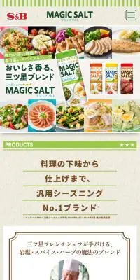 マジックソルトのLPデザイン（調味料・甘味料・ダシ・スープ／ベージュ系／オーガニック系）スマホ版
