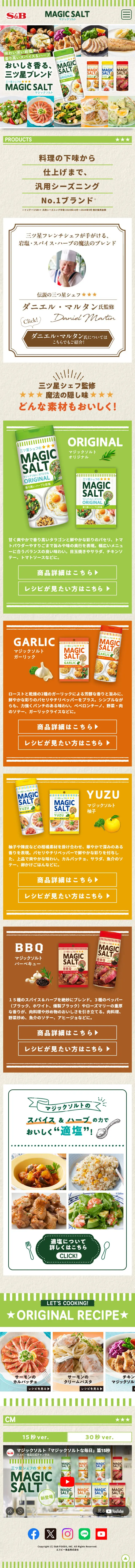 マジックソルトのLPデザイン（調味料・甘味料・ダシ・スープ／ベージュ系／オーガニック系）スマホ版