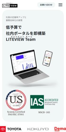 LITEVIEWTeam LP design (Design, Apps, Systems / White-based / Simple) Mobile version
