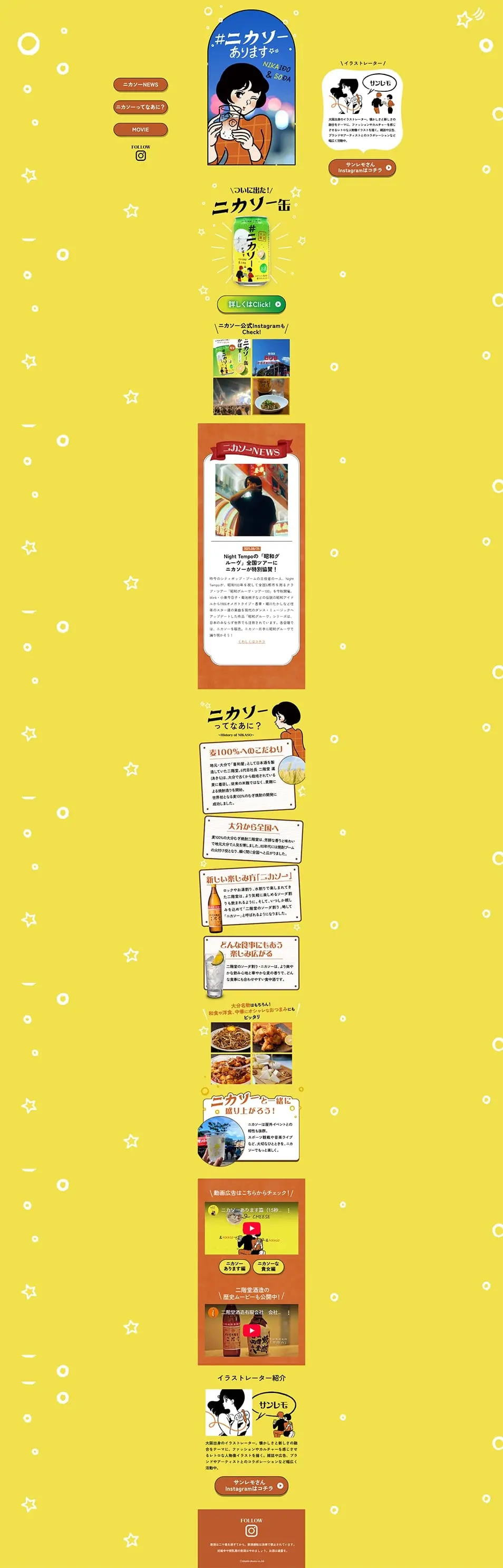 ニカソーのLPデザイン（その他のお酒／イエロー系／マンガ・イラスト系）PC版