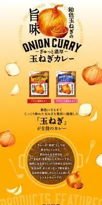 玉ねぎカレーのLPデザイン（調味料・甘味料・ダシ・スープ／オレンジ系／オーガニック系）PC版