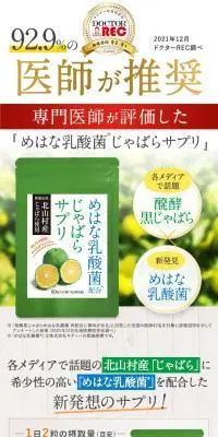 めはな乳酸菌じゃばらサプリのLPデザイン（健康食品・健康ドリンク・サプリメント／グリーン系／信頼・安心系）PC版