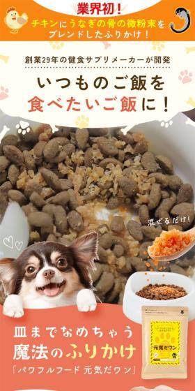 Powerful Food Genki da Wan LP design (Pet food and pet supplies / Orange tones / Cute style) Mobile version