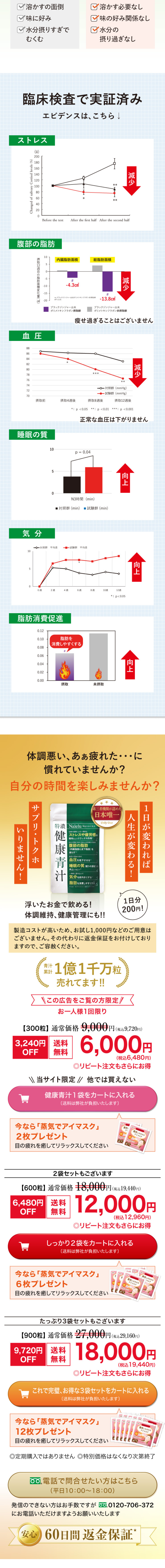 健康青汁 - Nalelu（ナレル）のLPデザイン（健康食品・健康ドリンク・サプリメント／オレンジ系／信頼・安心系）スマホ版