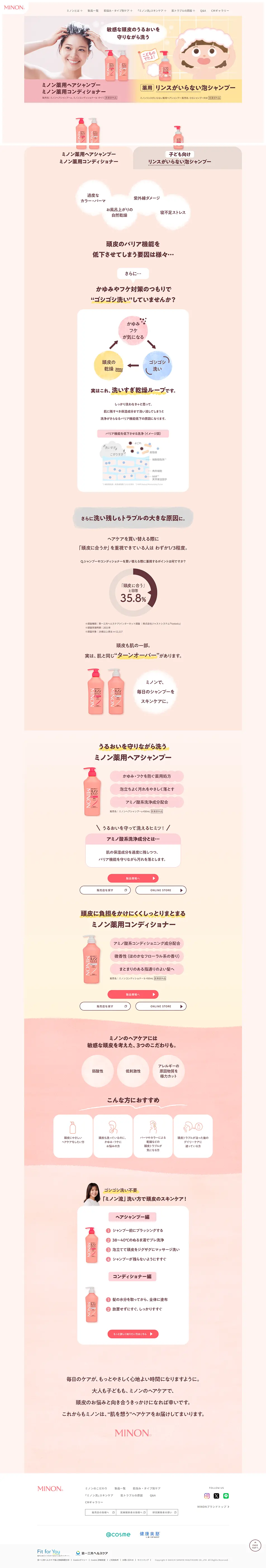 MINONのLPデザイン（キッチン・バス用品／ピンク系／シンプル系）PC版