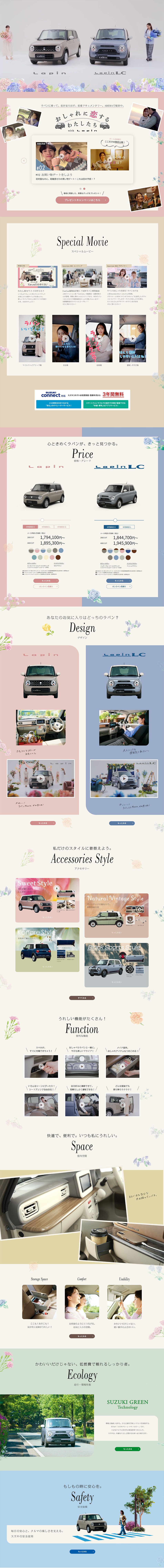 ラパンのLPデザイン（車体・車用品／ピンク系／かわいい系）PC版