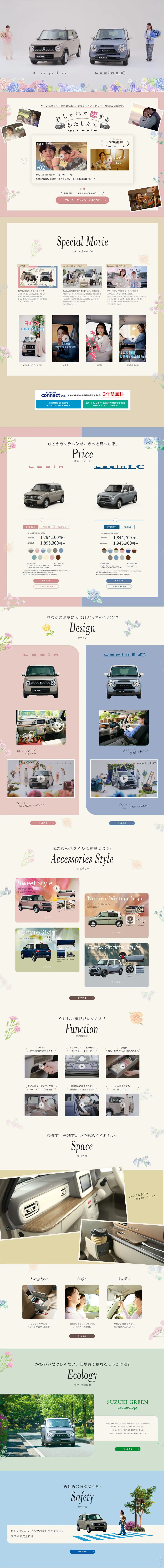 ラパンのLPデザイン（車体・車用品／ピンク系／かわいい系）PC版