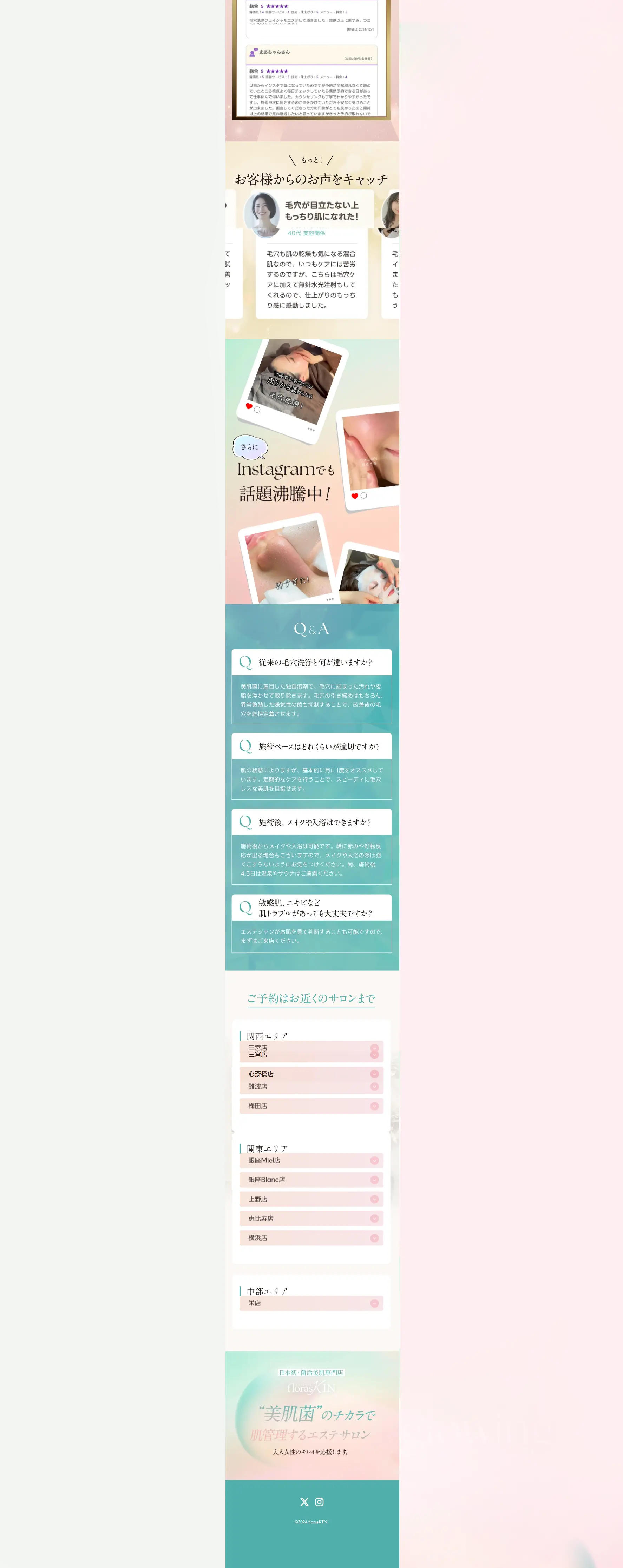 Esthetic Salon florasKIN LP design (Businesses, companies, stores / Green tones / Refined style) PC version