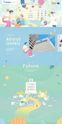 採用サイトのLPデザイン（中途採用／オレンジ系／マンガ・イラスト系）PC版