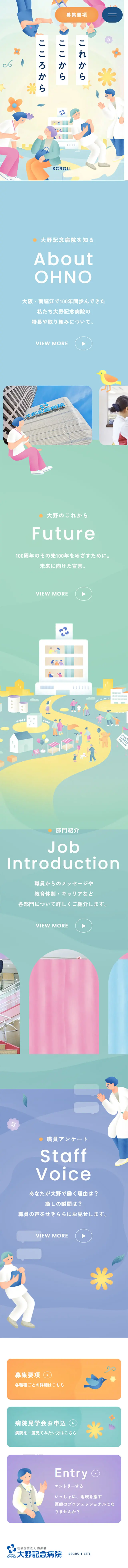 Recruitment Site LP design (recruitment / Orange tones / Manga) Mobile version