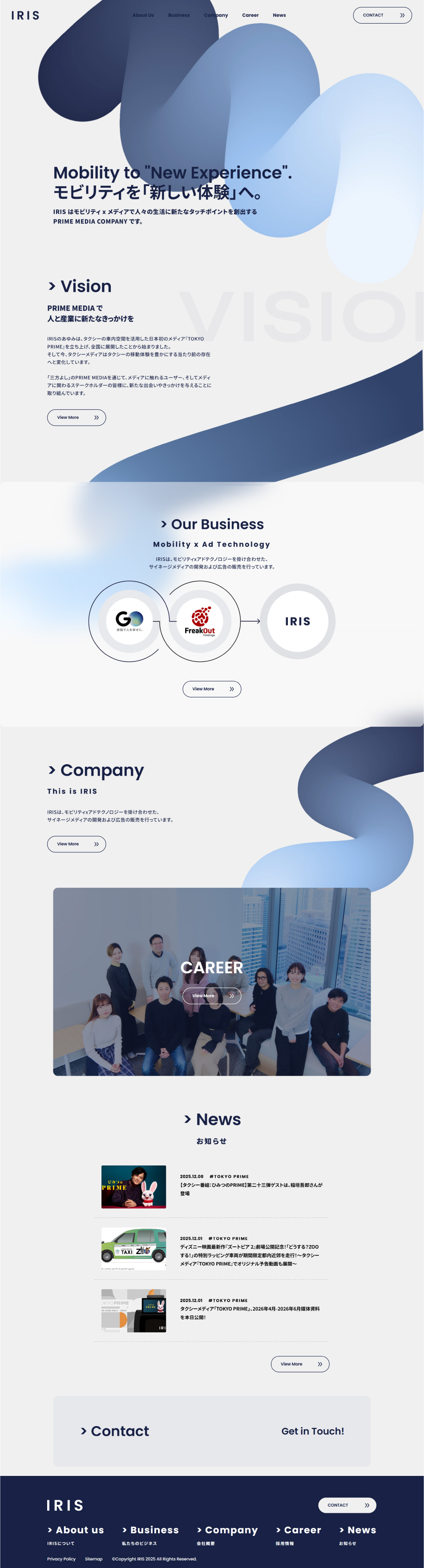 株式会社IRISのLPデザイン（企業・会社・お店／グレー系／シンプル系）PC版