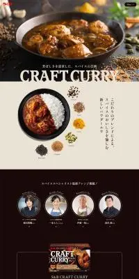 CRAFT CURRYのLPデザイン（調味料・甘味料・ダシ・スープ／ブラック系／スタイリッシュ系）PC版