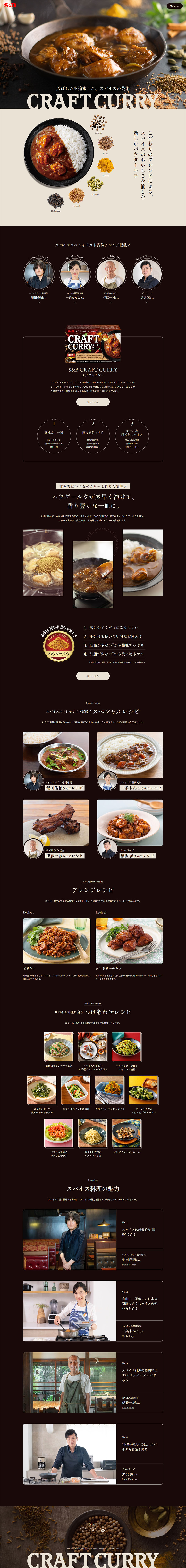 CRAFT CURRYのLPデザイン（調味料・甘味料・ダシ・スープ／ブラック系／スタイリッシュ系）PC版
