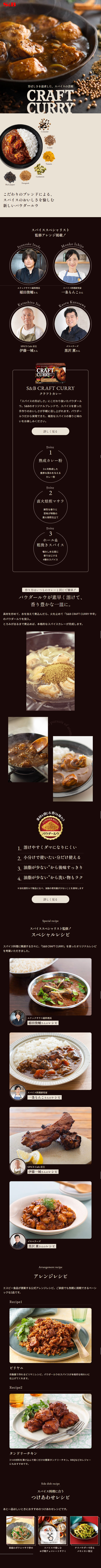CRAFT CURRYのLPデザイン（調味料・甘味料・ダシ・スープ／ブラック系／スタイリッシュ系）スマホ版