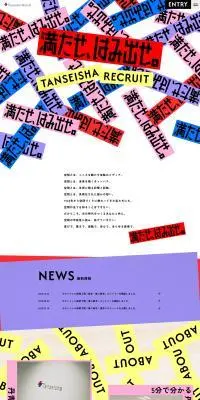 採用サイトのLPデザイン（新卒採用／カラフル系／アート・芸術系）PC版