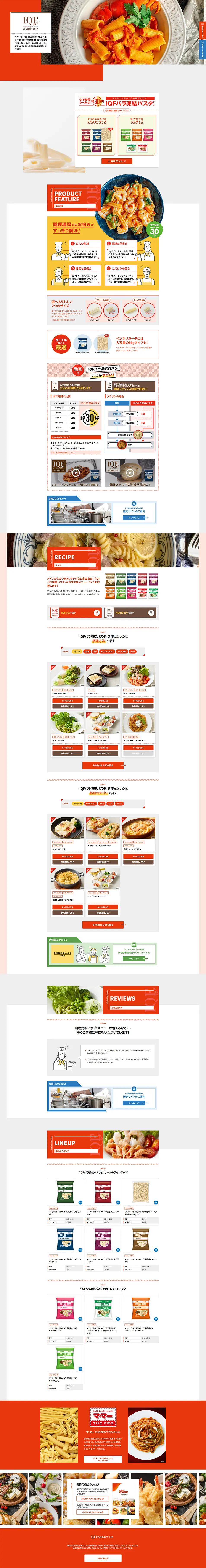 IQF Free-Flow Pasta LP design (Noodles, Bread, and Flour-based Foods / Orange tones / Simple) PC version