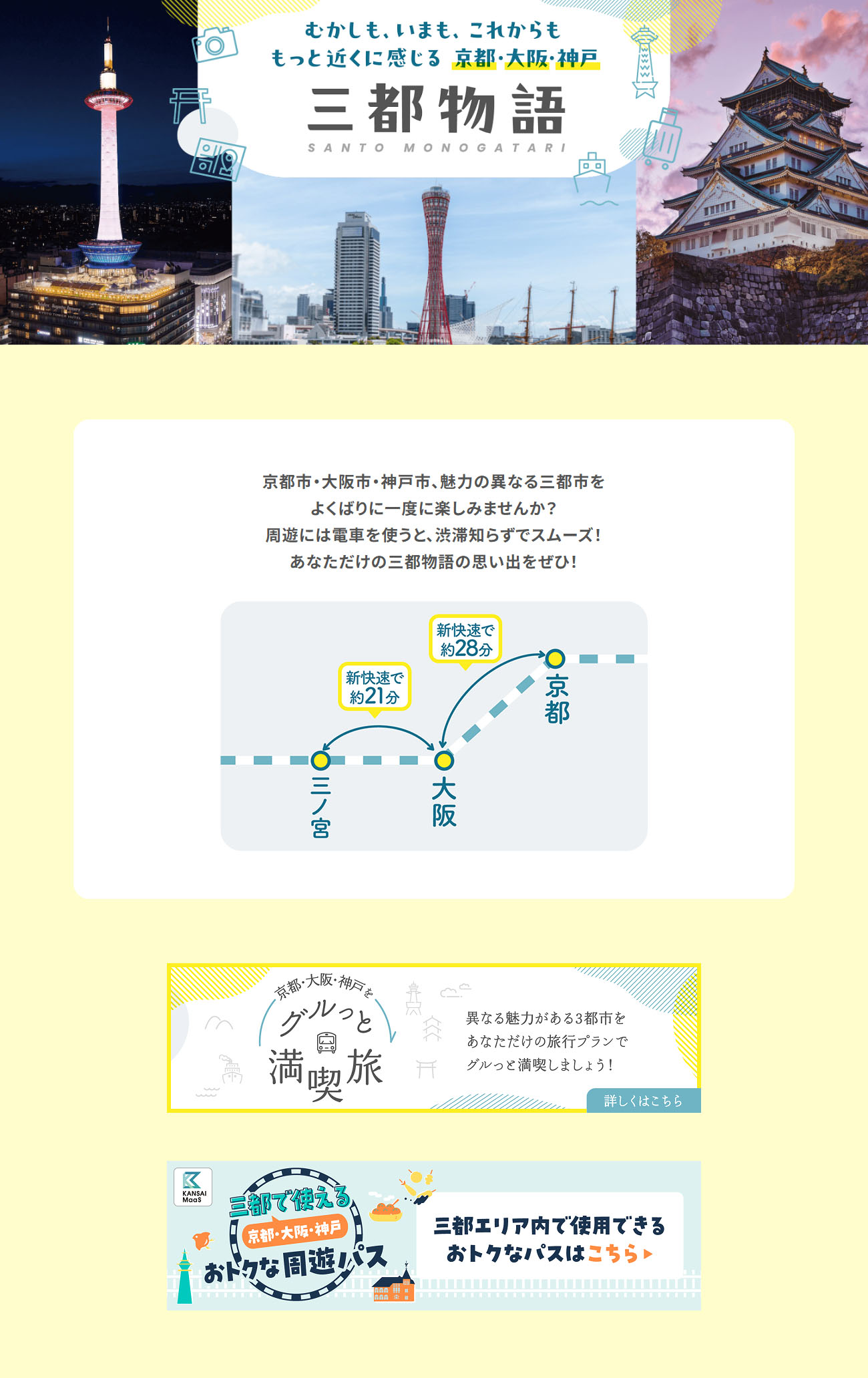 Santo Monogatari LP design (Domestic and international travel / yellow / Cute style)