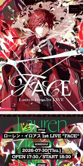 Lauren Iroas 1st LIVE "FACE" LP design (Events, Campaigns, Experiences / Black-colored / Cool style) Mobile version