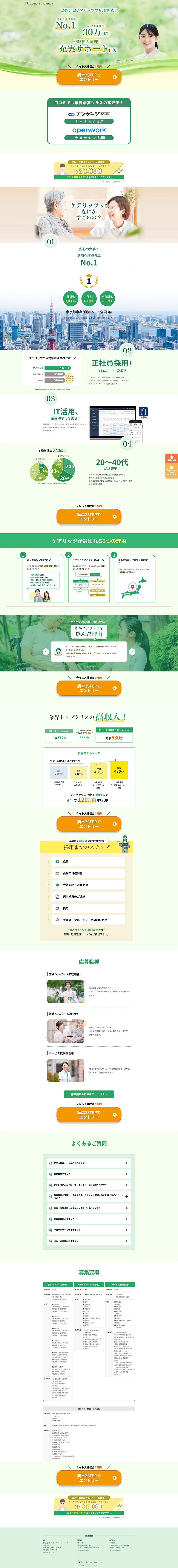 Careritz LP design (recruitment / Green tones / Health and Wellness)
